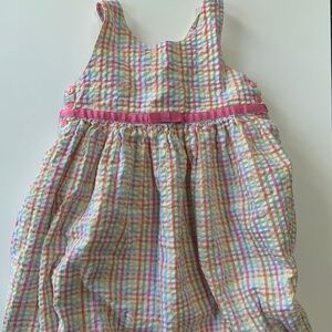 Girl's Strasburg Pastel Seersucker Plaid Sundress 4T